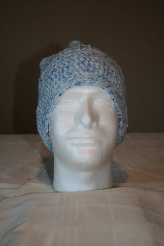 Crochet Beanie Hat in Lighter Blue