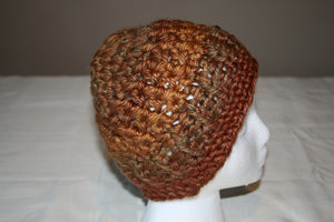 Crochet Hat in Warm Earth Colors of Browns