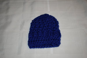 Infant Crochet Beanie Hat in Dark Blue